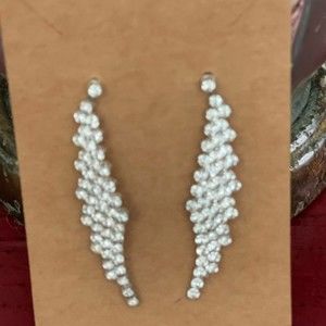 VTG Fashion Jewelry Cubic Zirconia Dangle Earrings # 236